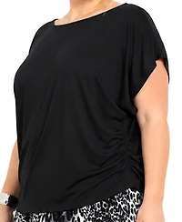 Coin 1804 Plus Techno Crepe Short-Sleeve Top