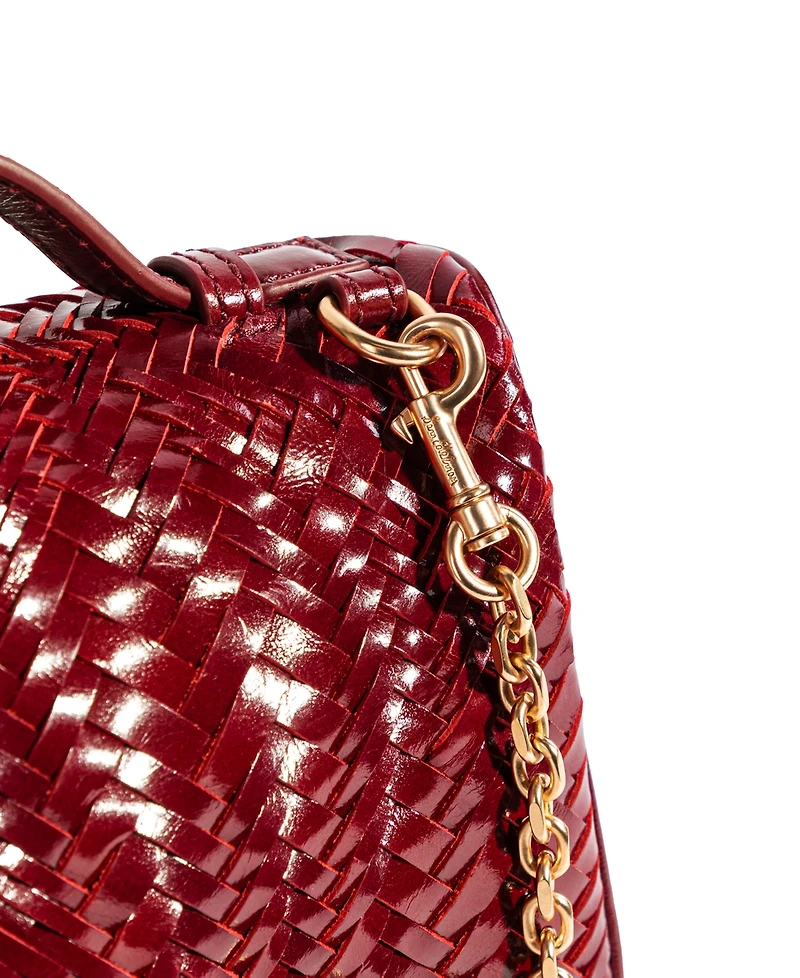 Sam Edelman Charli Woven Leather Small Top Handle Crossbody Handbag