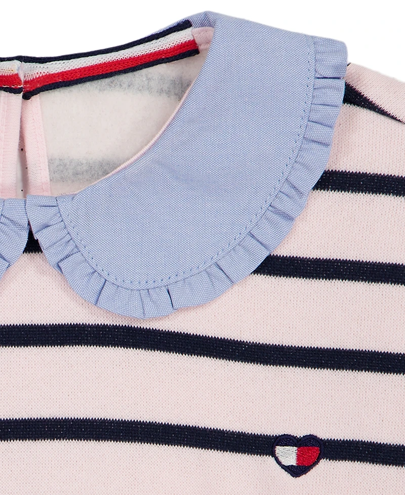 Tommy Hilfiger Girls' 2T-6X Long-Sleeve Top and Pants, 2-Piece Set