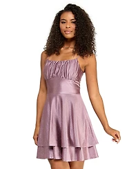 Emerald Sundae Juniors' Glitter-Knit Fit & Flare Dress