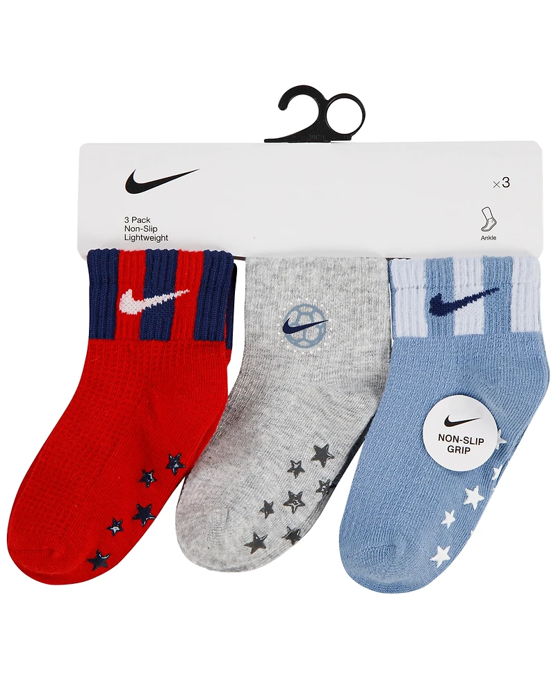 Nike Toddler Boys' 6M-4T Waffle Gripper Socks, 3-Pack