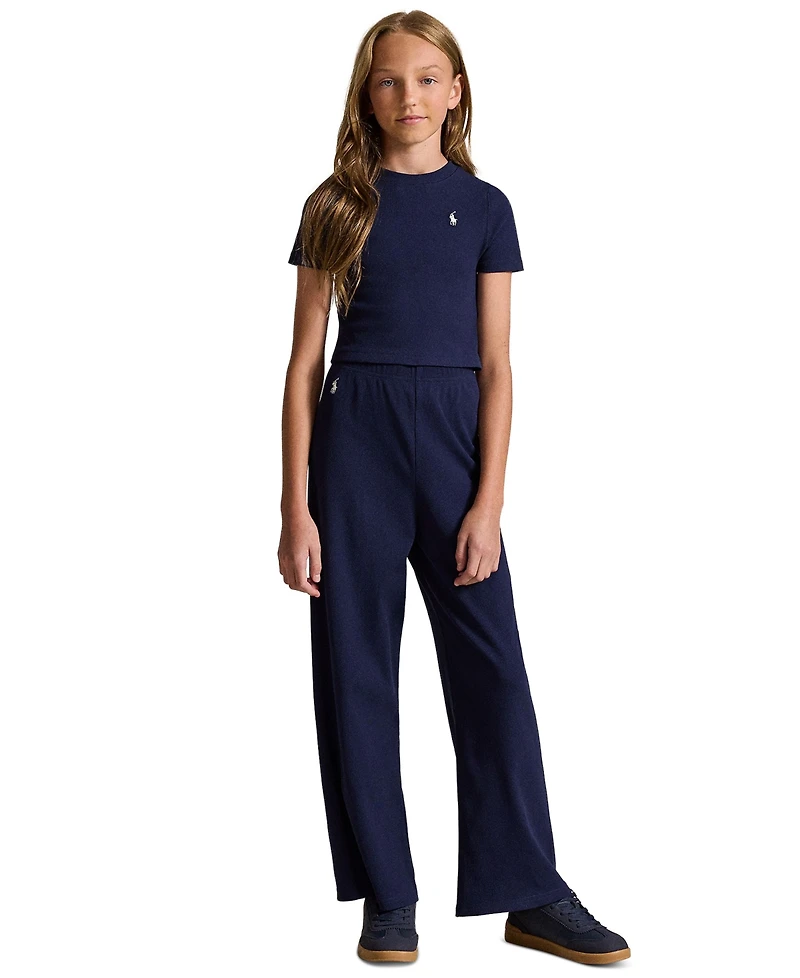 Polo Ralph Lauren Girls' 7-16 Ribbed Wide-Leg Pant