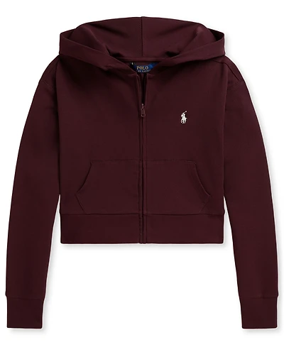 Polo Ralph Lauren Girls' 7-16 Ribbed Boxy Full-Zip Hoodie