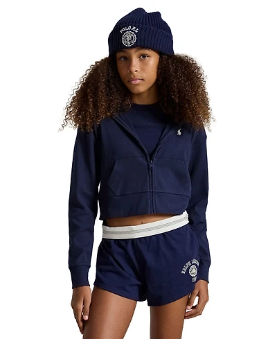 Polo Ralph Lauren Girls' 7-16 Ribbed Boxy Full-Zip Hoodie