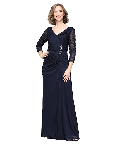 Alex Evenings Women's V-Neck Embellished Mesh Dress