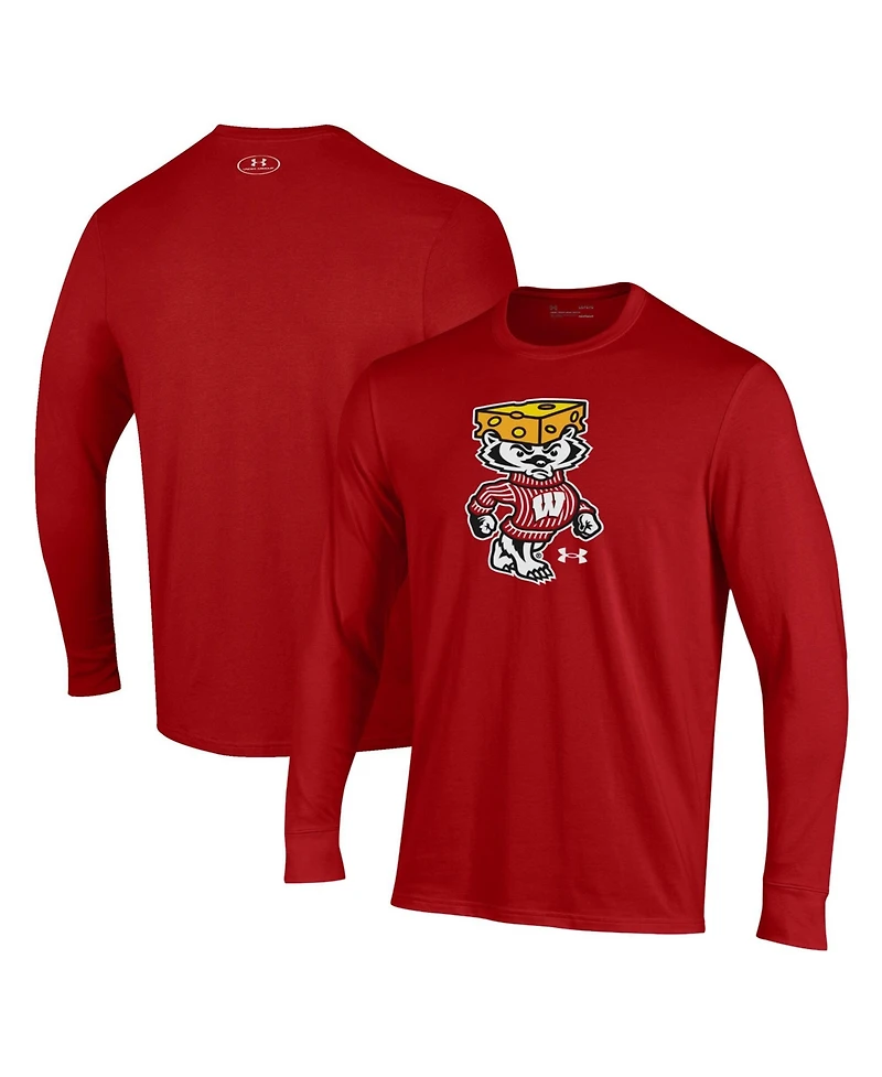 Under Armour Men's Red Wisconsin Badgers Cheesehead Bucky Long Sleeve T-Shirt