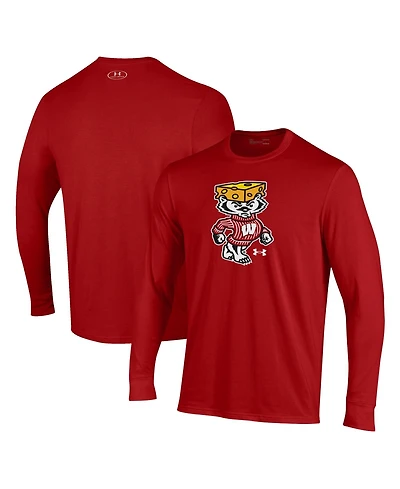 Under Armour Men's Red Wisconsin Badgers Cheesehead Bucky Long Sleeve T-Shirt