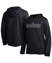Champion Men's Black Indiana Hoosiers Gradient All-Star Long Sleeve Hooded T-Shirt