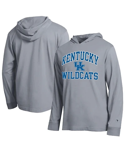 Champion Men's Heather Gray Kentucky Wildcats High Motor All-Star Long Sleeve Hooded T-Shirt