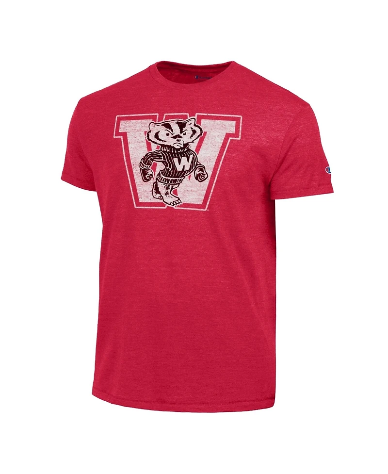 Champion Men's Red Wisconsin Badgers Triumph Tri-Blend T-Shirt