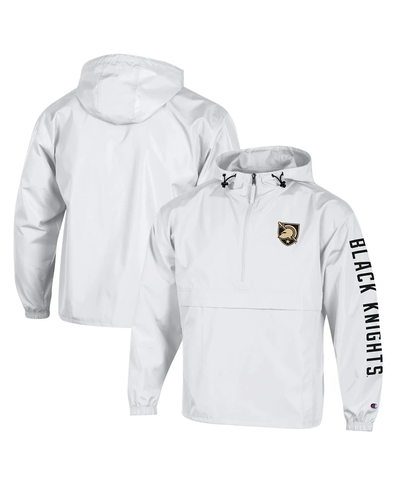 Champion Men's White Army Black Knights Cloud Packable Half-Zip Hoodie