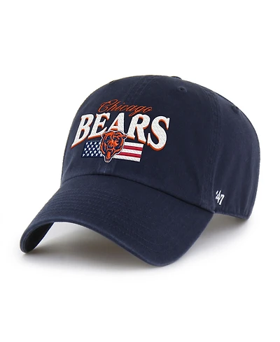 '47 Brand Men's Navy Chicago Bears American Flag Clean Up Adjustable Hat