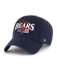 '47 Brand Men's Navy Chicago Bears American Flag Clean Up Adjustable Hat