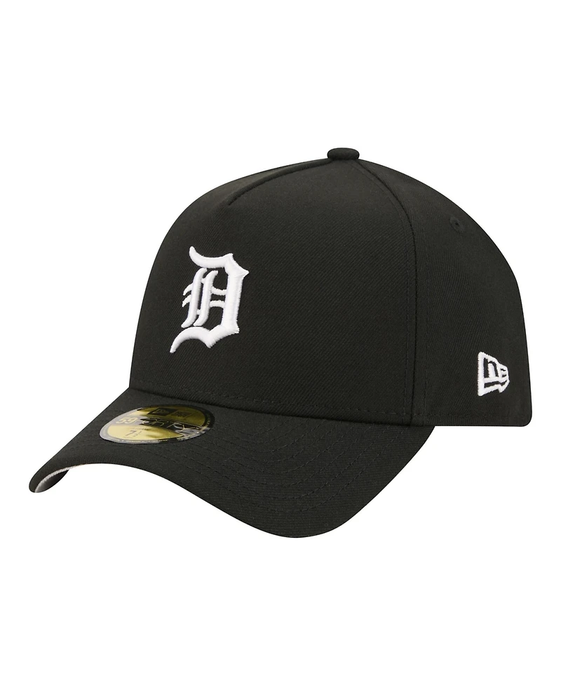 New Era Men's Black Detroit Tigers A-Frame 59FORTY Fitted Hat