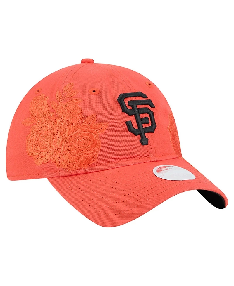 New Era Women's Orange San Francisco Giants Roses 9TWENTY Adjustable Hat
