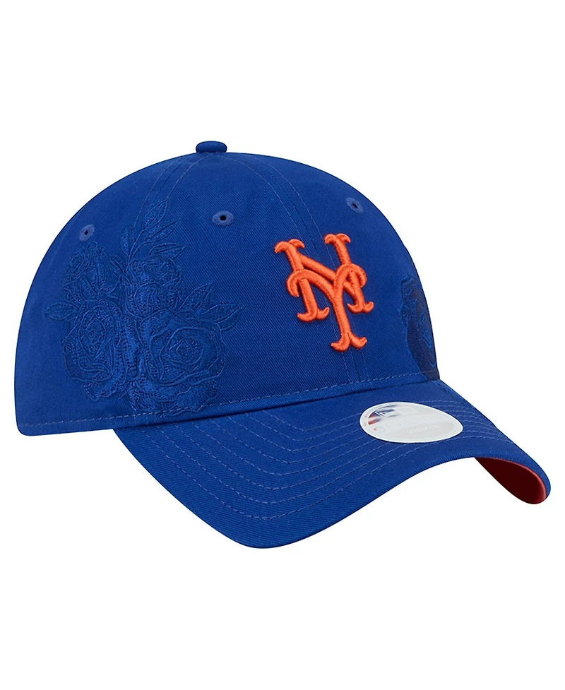 New Era Women's Royal New York Mets Roses 9TWENTY Adjustable Hat