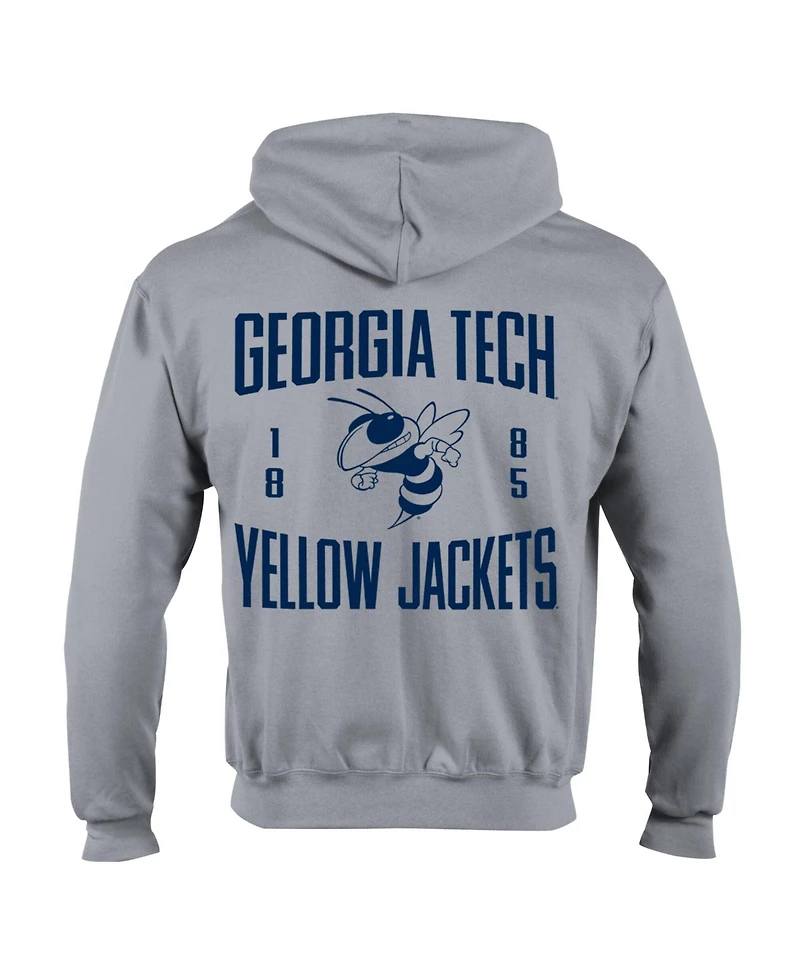 Champion Men's Gray Georgia Tech Yellow Jackets Varsity Power blend Full-Zip Fleece Hoodie