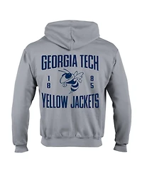 Champion Men's Gray Georgia Tech Yellow Jackets Varsity Power blend Full-Zip Fleece Hoodie