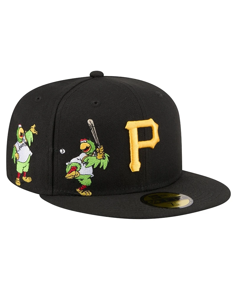 New Era Men's Black Pittsburgh Pirates Run Mascot 59FIFTY Fitted Hat
