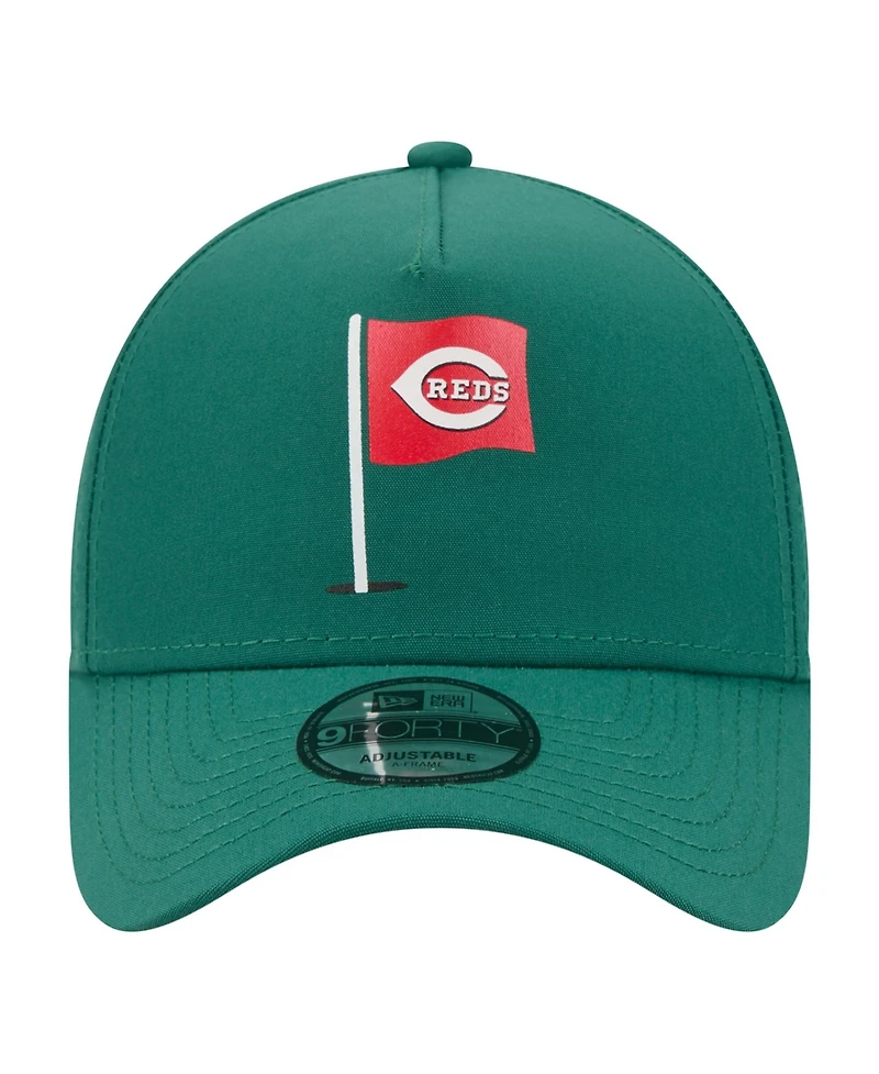 New Era Men's Green Cincinnati Reds Pin Seeker 9FORTY A-Frame Adjustable Hat