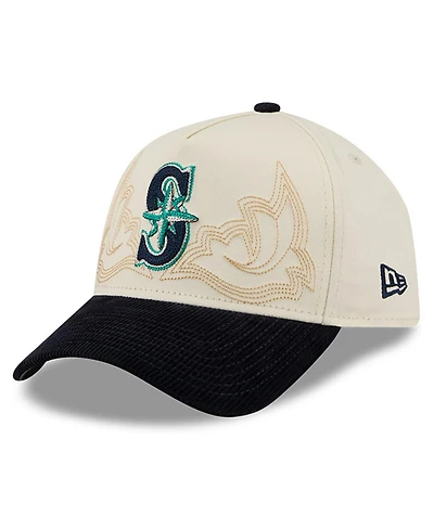New Era Men's Stone Seattle Mariners Western Stitch 9FORTY A-Frame Adjustable Hat