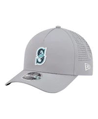 New Era Men's Gray Seattle Mariners Micro Logo 9FORTY M-Crown A-Frame Adjustable Hat