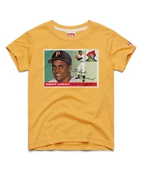 Homage Big Boys and Girls Roberto Clemente Gold Pittsburgh Pirates Topps Baseball Card Tri-Blend T-Shirt