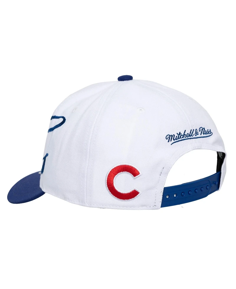 Mitchell & Ness Men's and Women's White, Royal Chicago Cubs Xl Script Pro Crown Adjustable Hat
