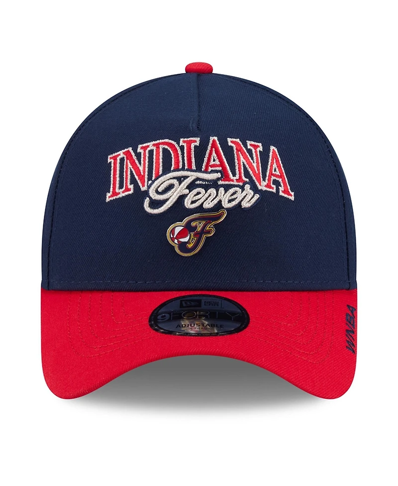 New Era Men's and Women's Navy, Red Indiana Fever Wnba Tip-Off 2026 Metal Badge A-Frame 9FORTY Adjustable Hat