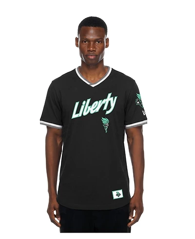New Era Men's and Women's Black York Liberty Sport Classics Capsule V-Neck Fashion Jersey