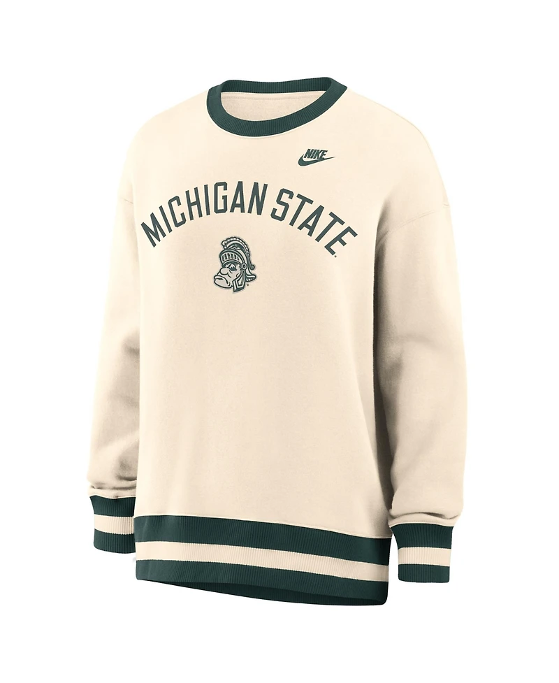 Nike Women's Natural Michigan State Spartans Oversized Legacy Arch Phoenix Sweatshirt