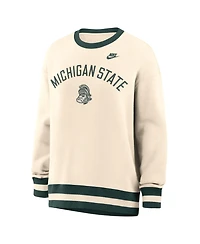Nike Women's Natural Michigan State Spartans Oversized Legacy Arch Phoenix Sweatshirt