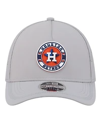 New Era Men's Gray Houston Astros Patch 39THIRTY A-Frame M-Crown Perforated Flex Hat