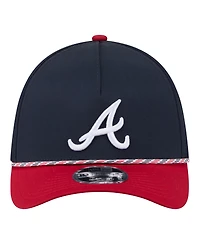 New Era Men's Navy, Red Atlanta Braves Rope M-Crown A-Frame 39THIRTY Flex Hat