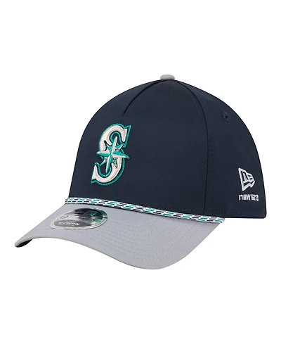 New Era Men's Navy, Gray Seattle Mariners Rope M-Crown A-Frame 39THIRTY Flex Hat
