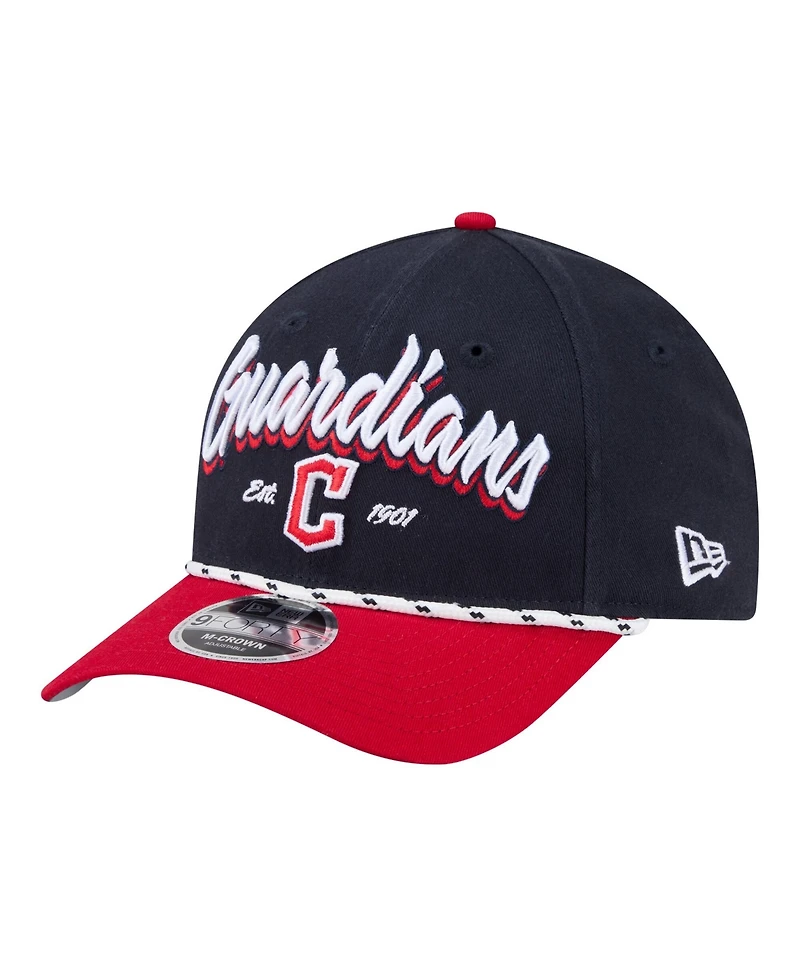 New Era Men's Navy, Red Cleveland Guardians Team Loyal 9FORTY M-Crown Adjustable Hat