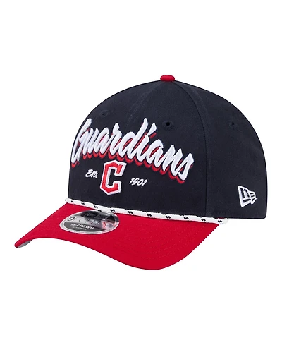 New Era Men's Navy, Red Cleveland Guardians Team Loyal 9FORTY M-Crown Adjustable Hat