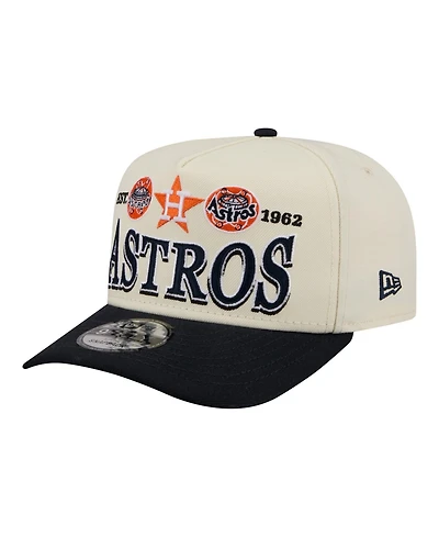 New Era Men's Cream Houston Astros Throwback Tri-Hit A-Frame 9FIFTY Adjustable Hat