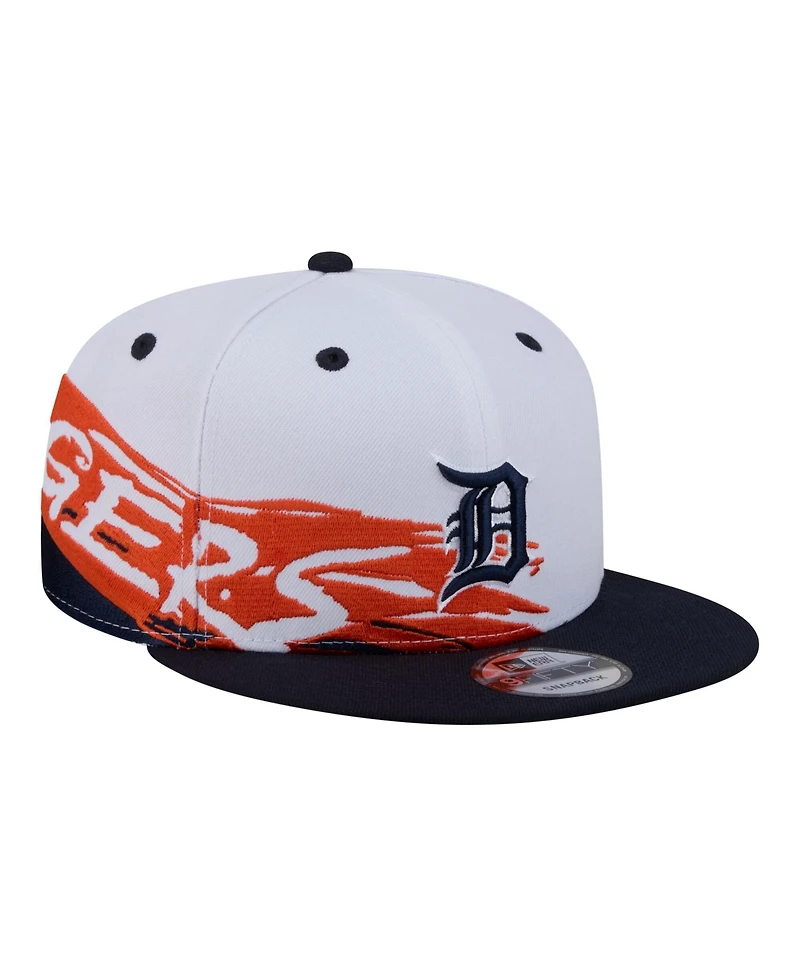 New Era Men's White, Navy Detroit Tigers 9FIFTY Snapback Hat