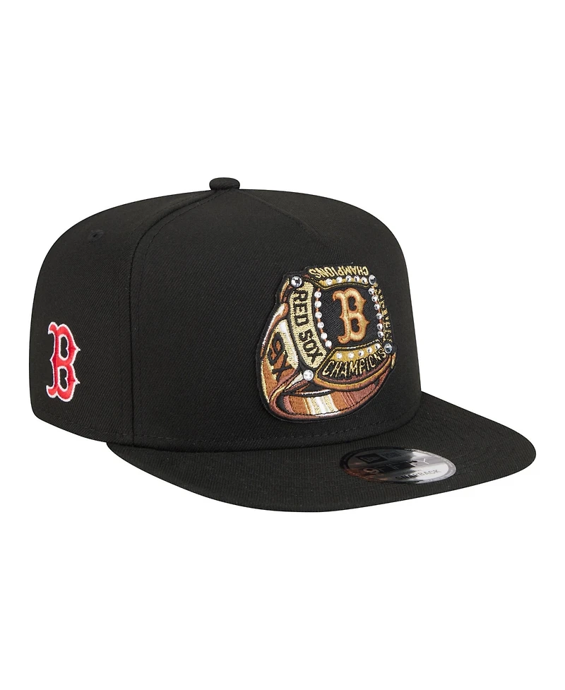 New Era Men's Black Boston Red Sox Ring A-Frame 9FIFTY Snapback Hat