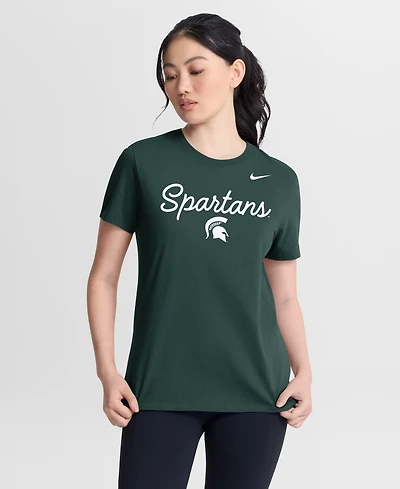 Nike Women's Green Michigan State Spartans Script Mantra Logo T-Shirt
