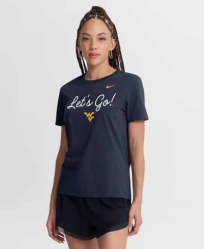 Nike Women's Navy West Virginia Mountaineers Script Mantra Logo T-Shirt