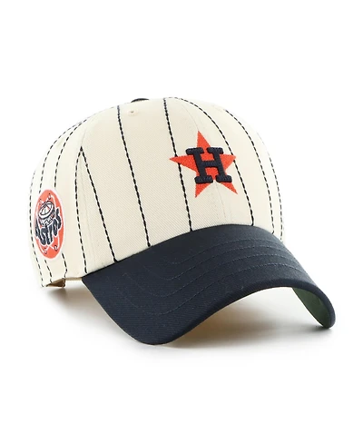 47 Brand Men's 'x Rawlings Natural, Navy Houston Astros Pinstripe Clean Up Adjustable Hat