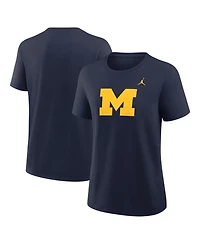 Jordan Women's Navy Michigan Wolverines Primary Logo T-Shirt