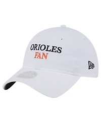 New Era Women's White Baltimore Orioles Team Fan 9TWENTY Adjustable Hat