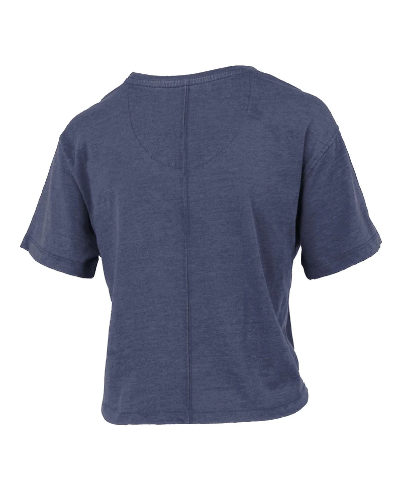 Pressbox Women's Navy Auburn Tigers Waist Length Script Over Logo T-Shirt