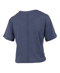 Pressbox Women's Navy Auburn Tigers Waist Length Script Over Logo T-Shirt