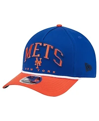 New Era Men's Royal, Orange New York Mets Arch 9FORTY A-Frame M-Crown Adjustable Hat