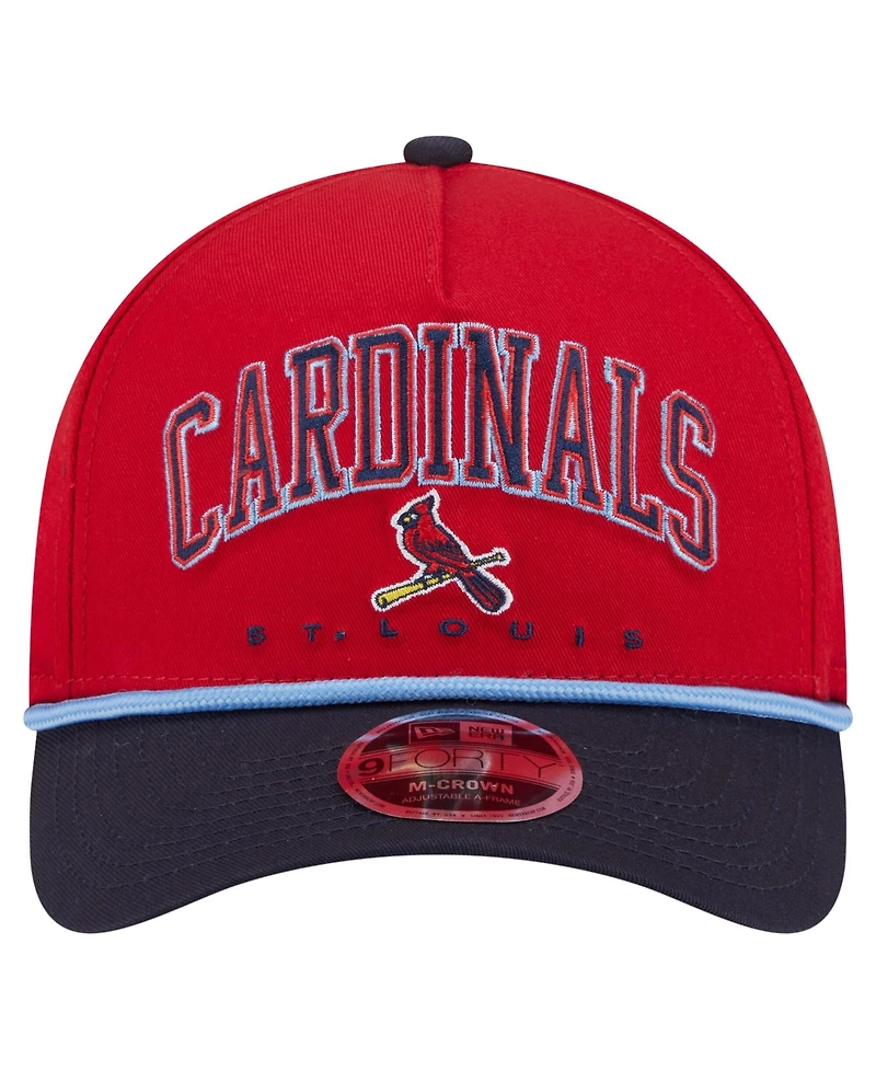 New Era Men's Red, Navy St. Louis Cardinals Arch 9FORTY A-Frame M-Crown Adjustable Hat