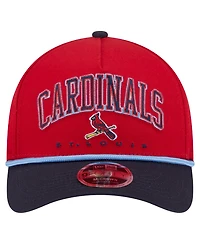 New Era Men's Red, Navy St. Louis Cardinals Arch 9FORTY A-Frame M-Crown Adjustable Hat